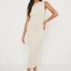 Rowan Sleeveless Knit Dress - Ecru -By Knitwear Shop Rowan Knit Dress Cream 1954