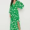 Sabrinna Backless Ruffle Dress - Green Floral -By Knitwear Shop Sabrinna Dress Green 1963