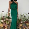 Sammie Recycled Maxi Bridesmaid Dress - Matte Emerald -By Knitwear Shop Sammie Maxi Emerald 680