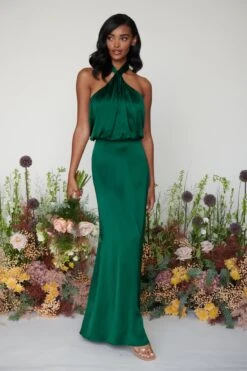 Sammie Recycled Maxi Bridesmaid Dress - Matte Emerald