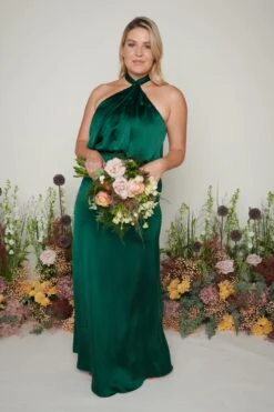 Sammie Recycled Maxi Bridesmaid Dress - Matte Emerald -By Knitwear Shop Sammie Maxi Emerald Plus 2680