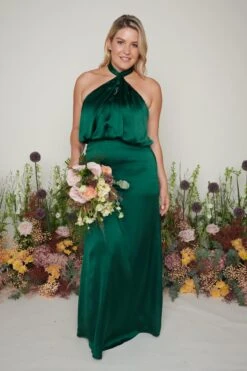 Sammie Recycled Maxi Bridesmaid Dress - Matte Emerald -By Knitwear Shop Sammie Maxi Emerald Plus 2686