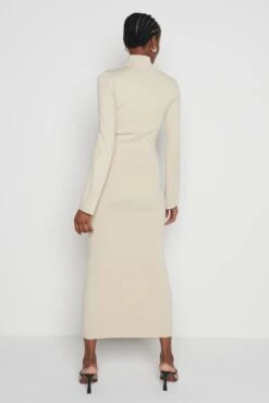 Shani Cut Out Knit Dress - Beige -By Knitwear Shop Shani Dress Beige 4960