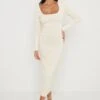 Sienna Square Neck Knit Dress- Cream -By Knitwear Shop Sienna Scoop Neck Dress Cream 1449