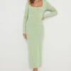Sienna Square Neck Knit Dress- Green -By Knitwear Shop Sienna Scoop Neck Dress Green 1341