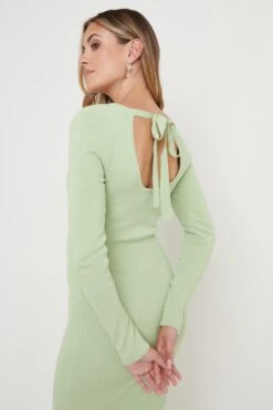 Sienna Square Neck Knit Dress- Green -By Knitwear Shop Sienna Scoop Neck Dress Green 1374