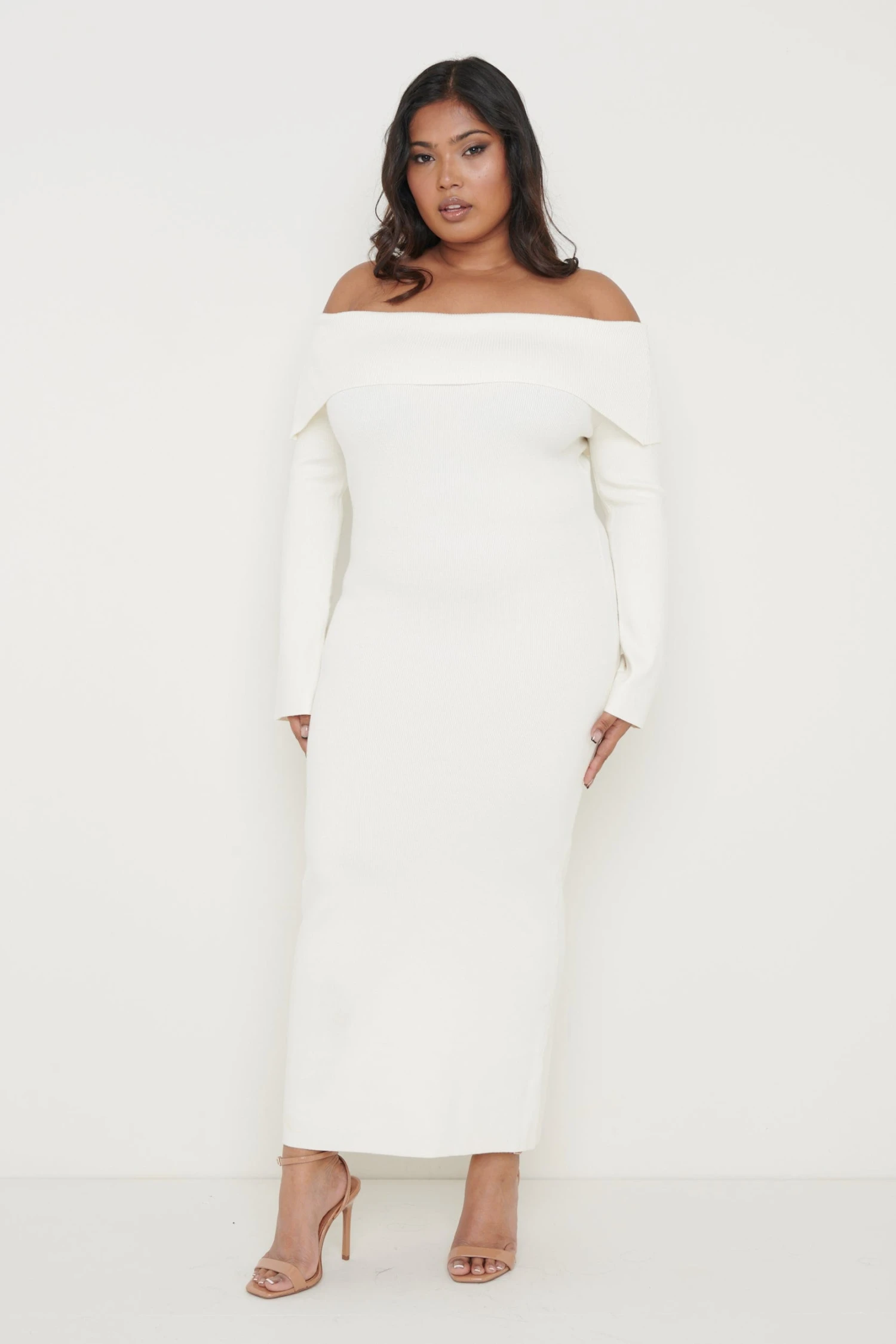 Soreya Bardot Knit Dress - Cream 11 Soreya Bardot Knit Dress - Cream - Image 9