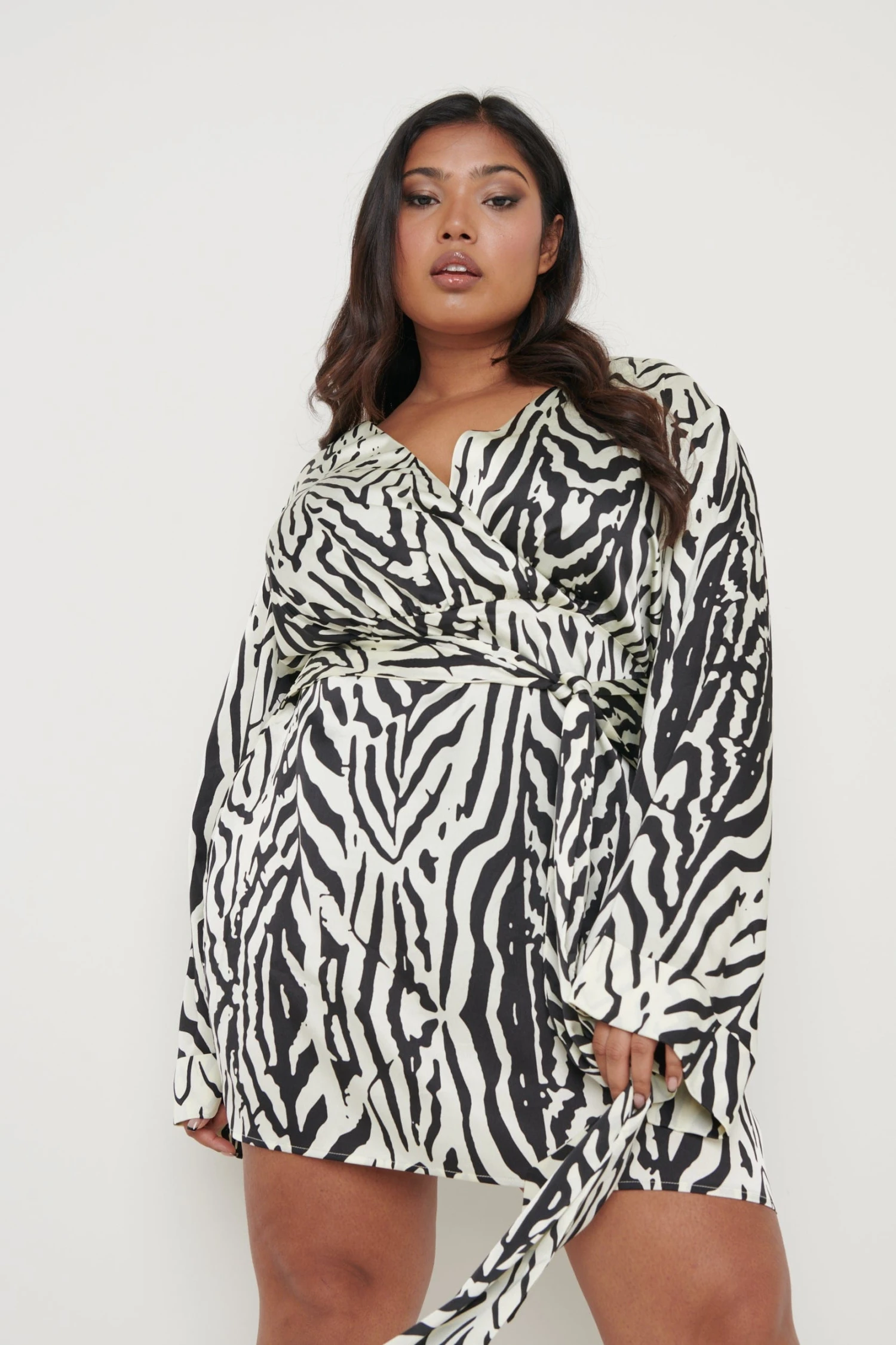 Tessa Tie Printed Dress - Zebra Abstract 10 Tessa Tie Printed Dress - Zebra Abstract - Image 8
