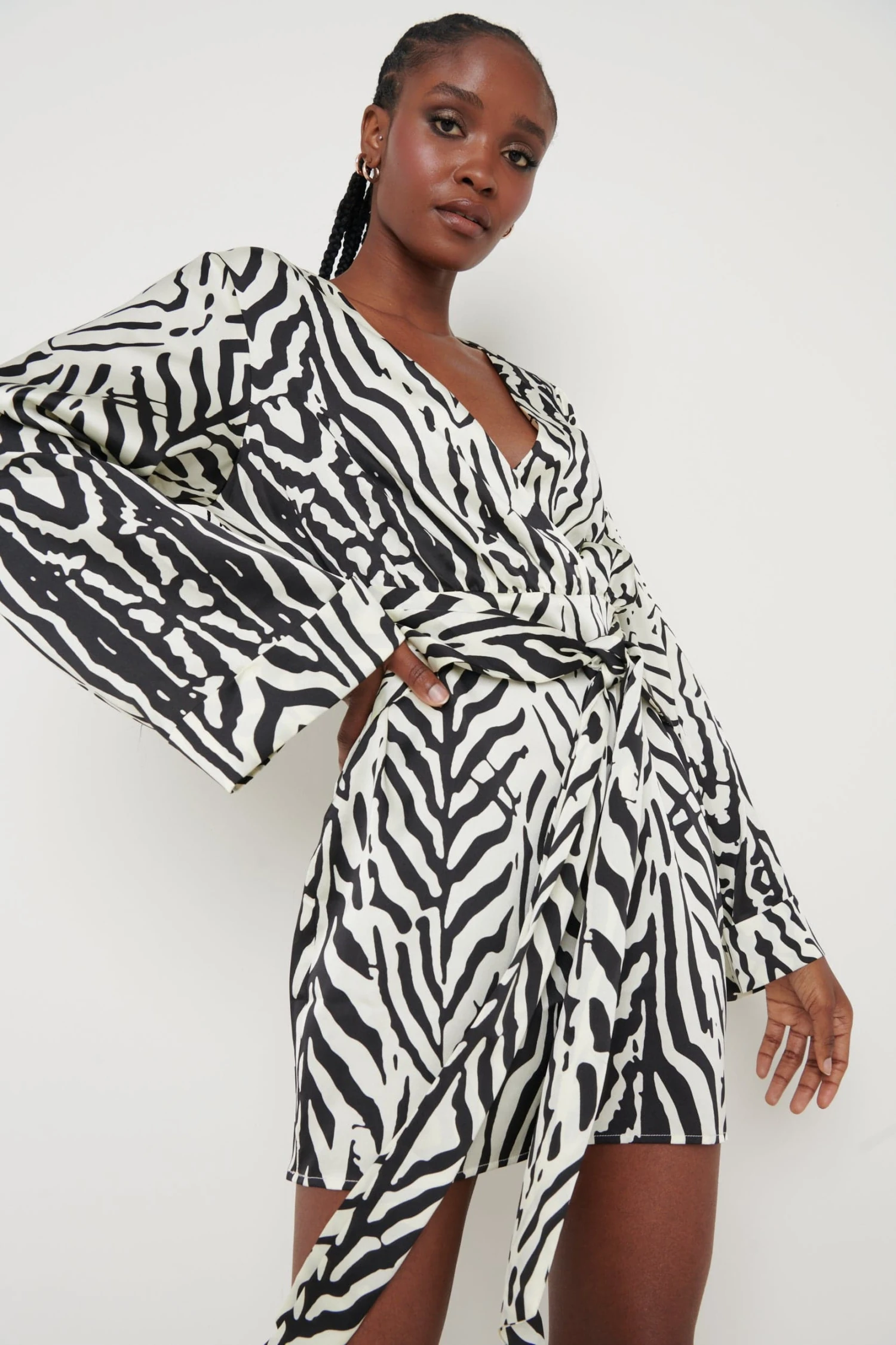 Tessa Tie Printed Dress - Zebra Abstract 4 Tessa Tie Printed Dress - Zebra Abstract - Image 2