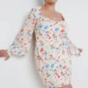 Talullah Cowl Neck Mini Dress Curve - Dainty Floral -By Knitwear Shop Tullulah Mini Curve 3001