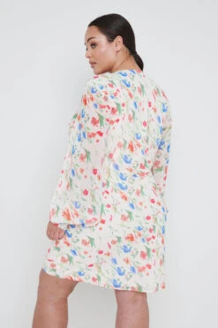 Talullah Cowl Neck Mini Dress Curve - Dainty Floral -By Knitwear Shop Tullulah Mini Curve 3041