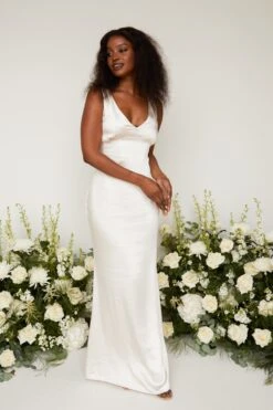 Esmee Maxi Bridesmaid Dress - Matte Champagne -By Knitwear Shop custom resized ab43c96c f221 4387 98c7 efc297b1e3ee